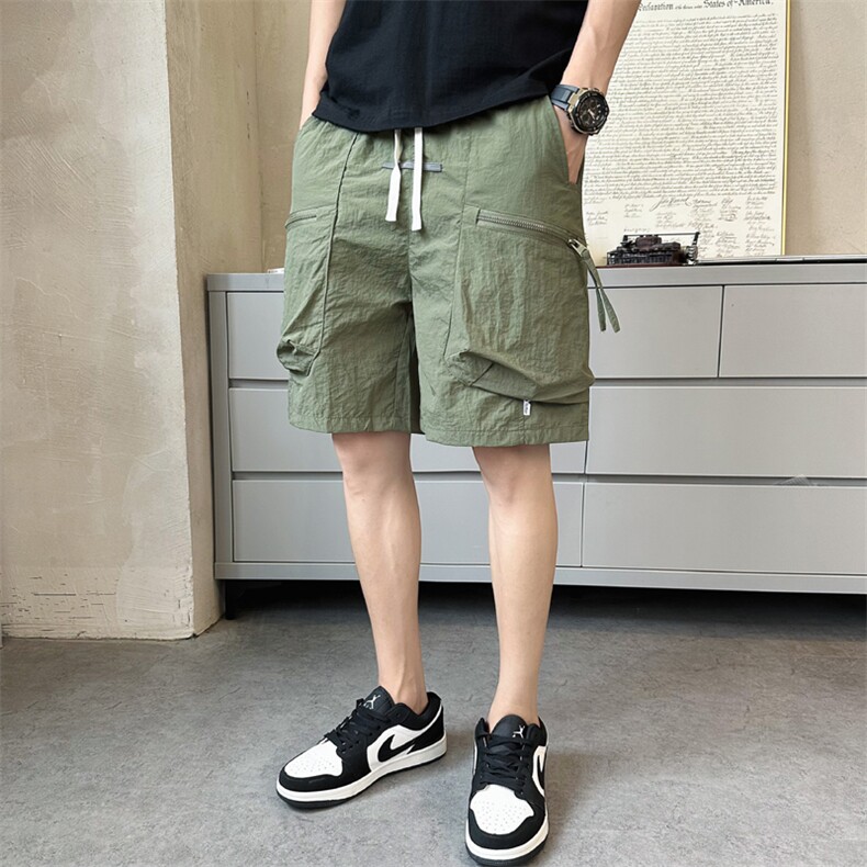 抖音速干斜拉链口袋五分裤男工装短裤DS-A329-K915-P38,男装牛仔裤,电商A329