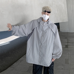 UPF50+灰色透气轻薄连帽男女情侣款新款户外速干专业钓鱼防晒外套图片