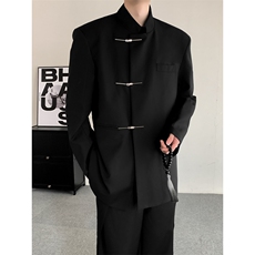 2025秋季新中式中山装立领金属扣西服结婚礼服休闲西装男女外套，男装西服套装，星座909