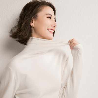 【反季清仓29元】秋冬高领女堆堆领百搭毛衣修身打底针织衫,针织衫/毛衣,鄂维那特