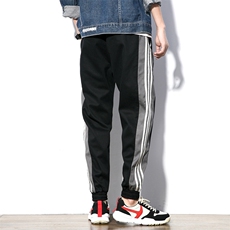 2019冬季新款白墙风日系宽松大码男运动加绒休闲裤K8191-P65，男装休闲裤，电商A001