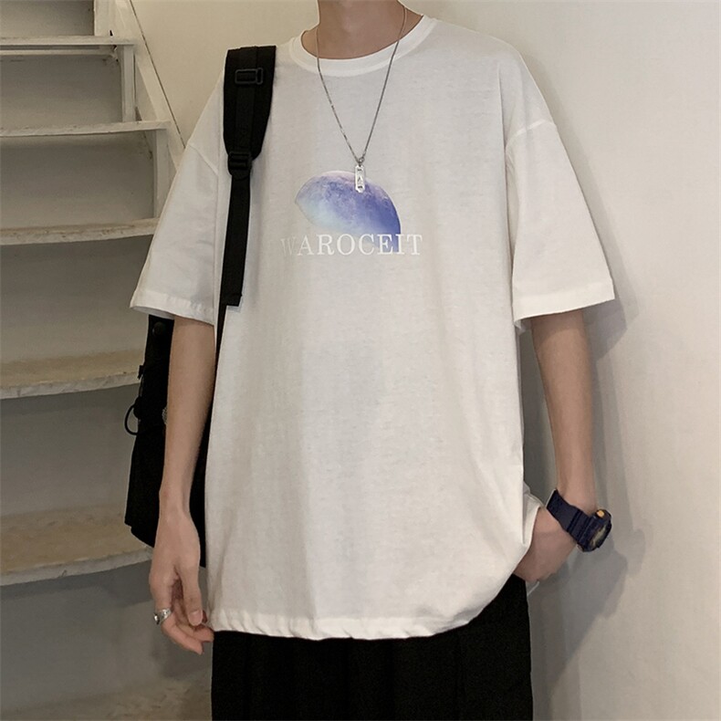 DX17154-P20纯棉短袖t恤男大码半袖打底衫宽松体恤衫港风,男装T恤,电商A040