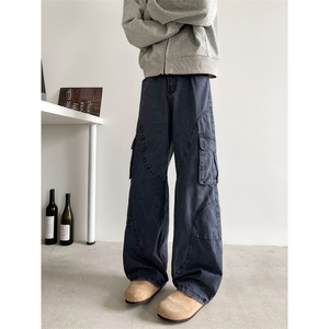 B221 美式ins暗黑高品质多口袋休闲工装裤子 LK24371-P70控98图片