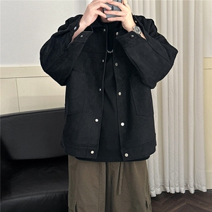 现货-设计感时尚鹿皮绒外套男宽松休闲呢子夹克A351-A130-P125图片