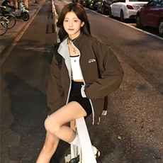 K14-P62秋冬美式三条杠男女夹克双面穿宽松情侣棒球服运动百搭，男装夹克，电商B323A