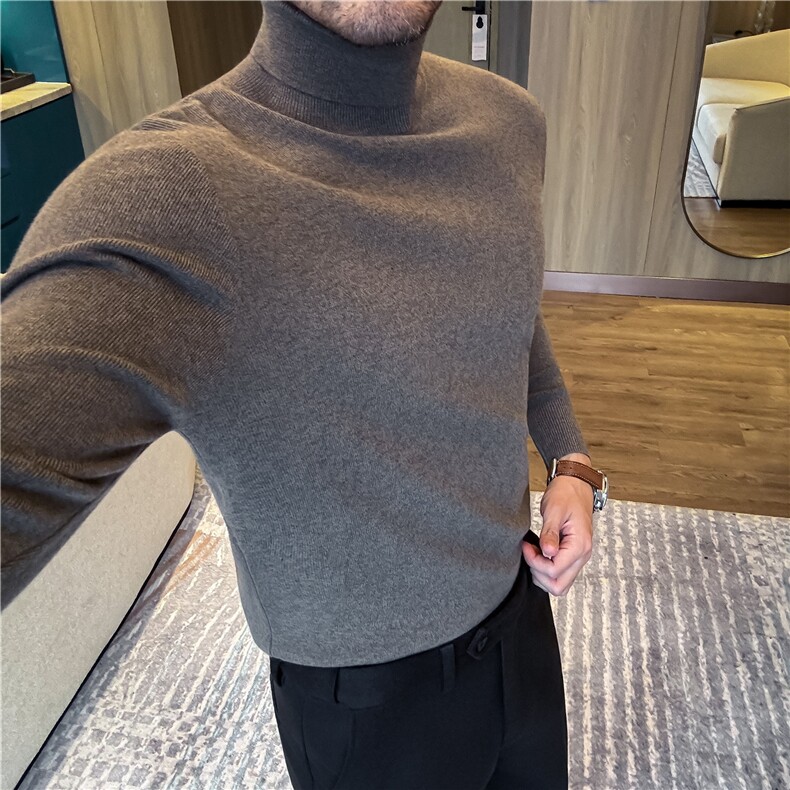 精品羊毛衫~亲肤莫代尔高领毛衣男士针织打底衫柔软舒适MY08-P93,男装T恤,电商A213
