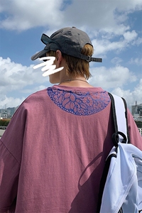 1图案已注册港风青花瓷情侣大码M-5XL风短袖T恤DT7606P35控48图片