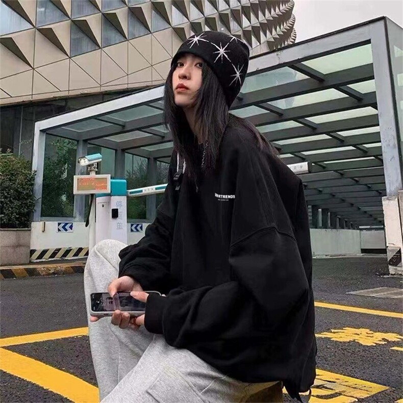 抖音得物现货高品质美式宽松圆领印花卫衣新款重磅卫衣ADY117,男装卫衣,电商A443
