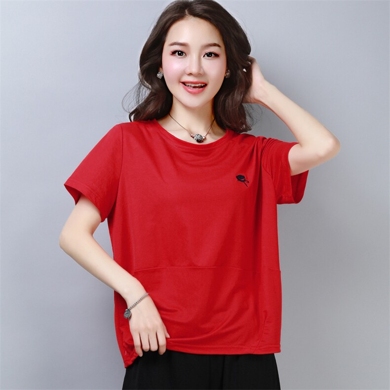 200斤韩版夏季新款宽松T恤女短袖大码女装小衫胖mm遮肚子上衣搭配，女装T恤，涵誉