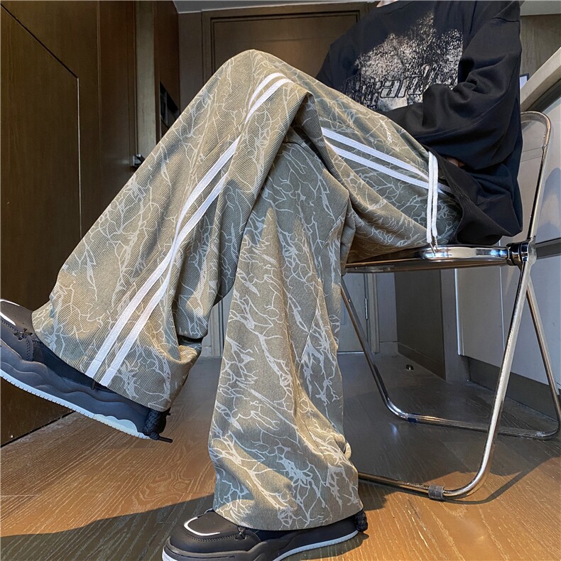 2025秋季新款字母刺绣灯芯绒宽松休闲裤B315-K24300-特p35控68,男装休闲裤,电商B315
