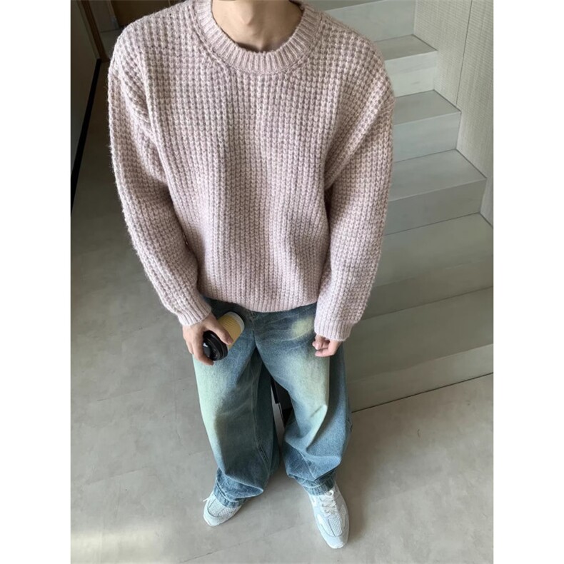 1506-1/MD0961/P52圆领毛衣针织衫男潮牌帅气秋冬季男士气质图片