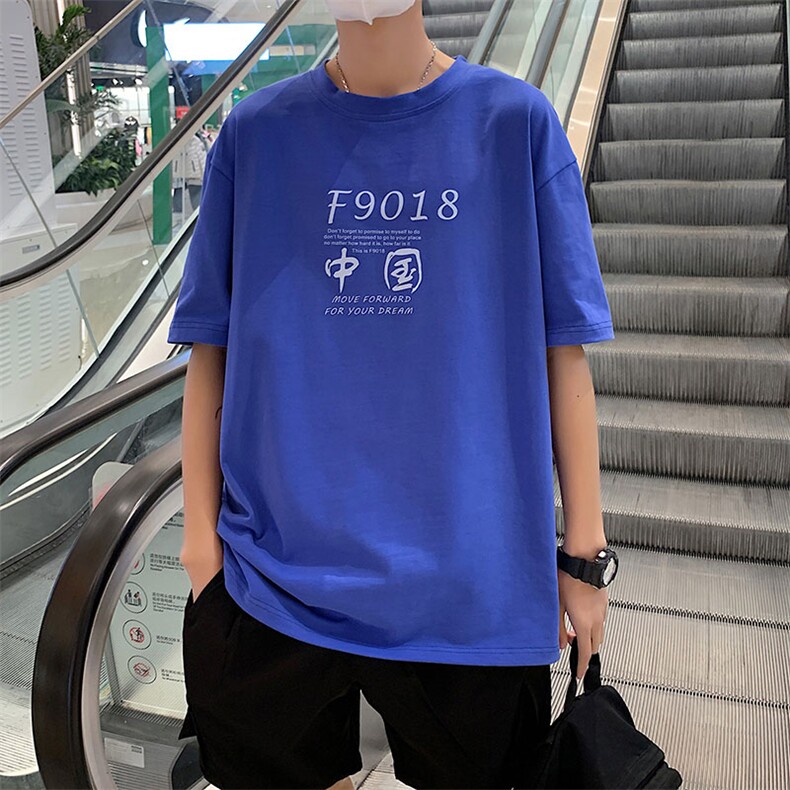 夏季潮ins百搭炸街半袖体恤oversize休闲上衣TX163p28限价39,男装T恤,电商A089-1