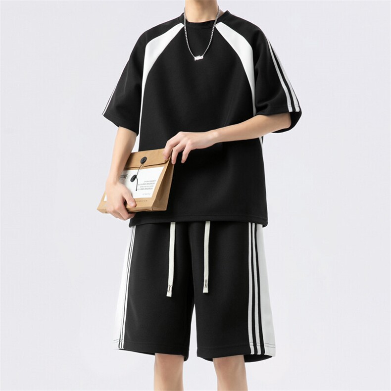 新款休闲夏季短袖套装，男装休闲套装，星座1106-2（原1111B）