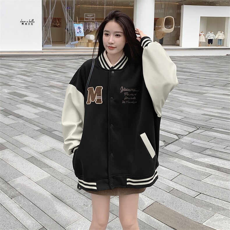 现货主推！！学院风高克重加厚绒棒球服2C205-8819-P155-K218,女装卫衣/绒衫,2C205