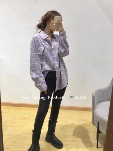 秋款上新纯格子衬衫有货,女装衬衫,嘉乐馨秀(4F)