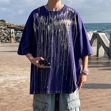 夏装新款潮牌纯棉水洗半袖港风创意男女短袖T恤1555-P50控价68，男装T恤，电商A441-1