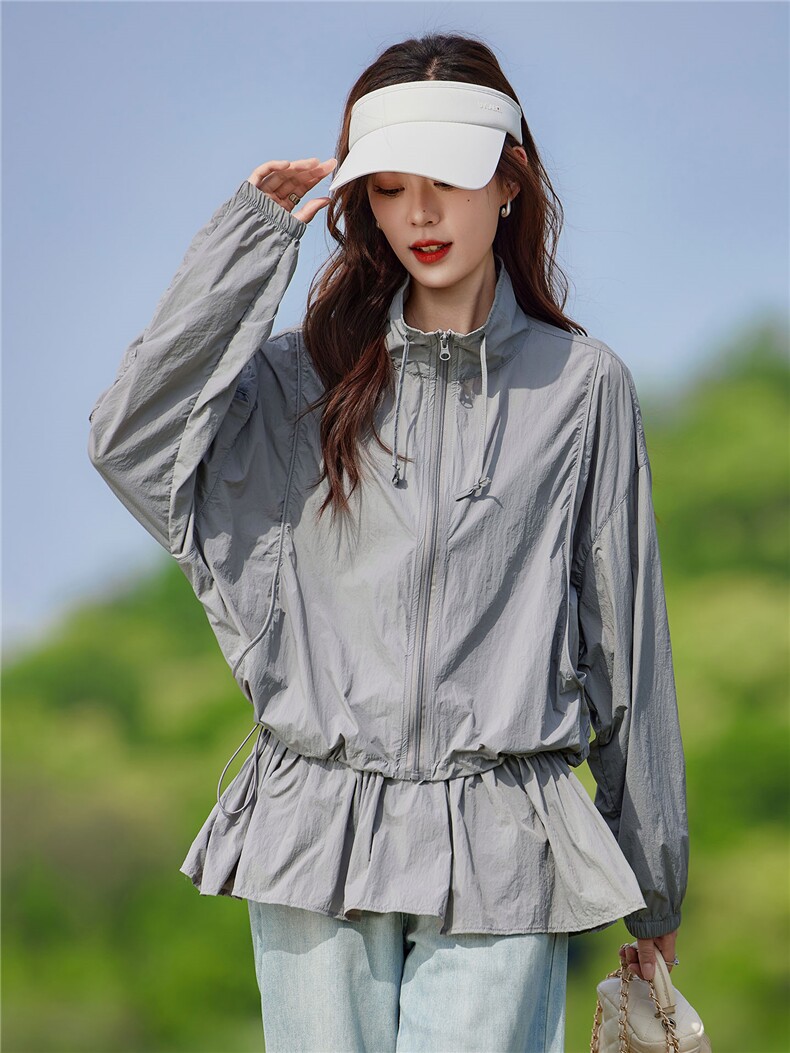 现货2026夏季新款时尚内搭拼接防晒衣两件套旅行户外短外套,女装防晒衣,靓衣阁