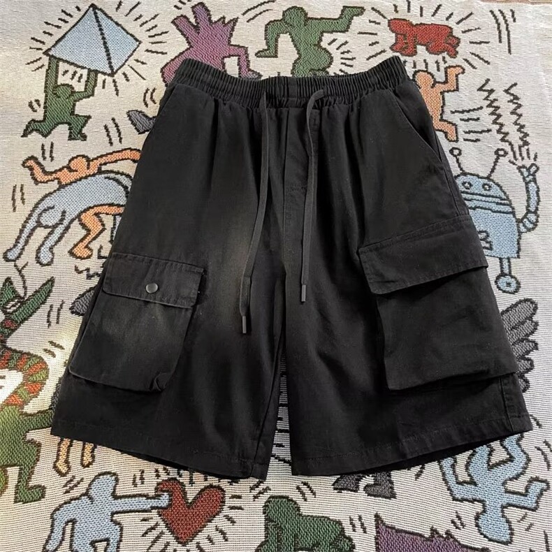 休闲裤直筒男潮时尚潮流工装裤夏季纯色五分裤宽松型K3832-P38,男装牛仔裤,星座412