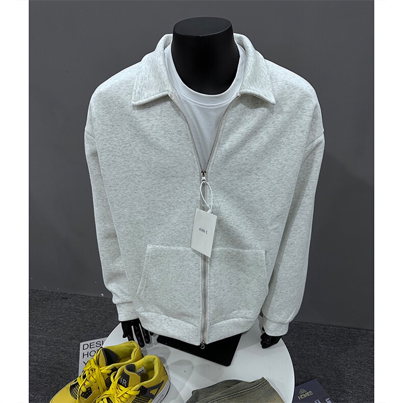 YK86030-P4550%棉50%聚酯纤维加厚420克重磅开衫卫衣外套,女装短外套,电商A086-1