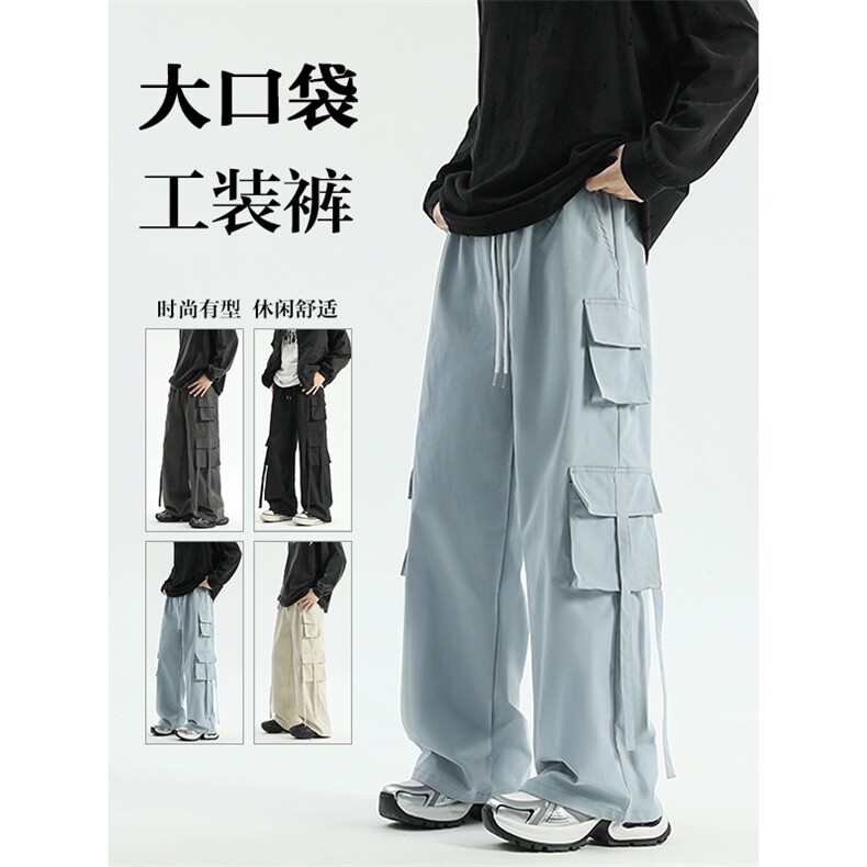 韩版高街运动裤ins风复古潮牌设计感休闲宽松裤子K591TP45控69，女装休闲裤，电商A102B