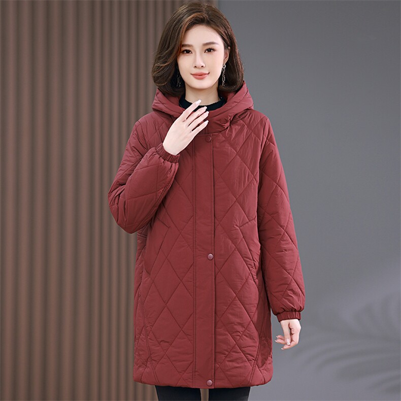 时尚显瘦中长款棉衣女冬季新款加厚保暖外套宽松大码羽绒棉服图片