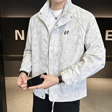 86819-M-3XL-P118店主风秋季新款刺绣渲染潮牌休闲百搭立领外套男，女装短外套，电商B255