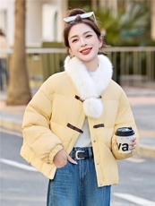 新款冬季可拆卸真狐狸毛围脖羽绒服2025年冬季时尚潮流，女装羽绒服，鑫鑫美
