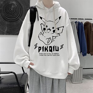 WY2078-P35 纯棉连帽卫衣男大码运动帽衫宽松薄外套男图片