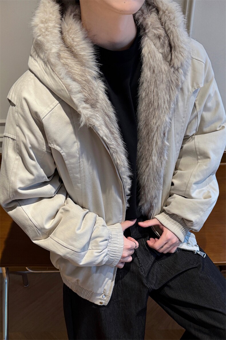 座山雕毛领连帽棉衣外套男冬加厚保暖夹克棉袄XZ514-2-7234-P125,男装夹克,星座514-2(原B239)