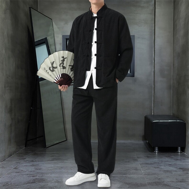 男士外套灯芯绒夹克套装盘扣立领风XZ1512-2501套装-P110,男装夹克,星座1512