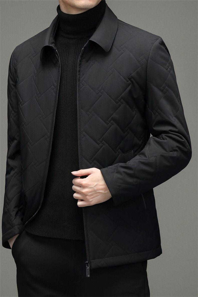CLYM5622钱塘2020-2中年男士商务休闲简约冬季厚款翻领棉衣P185,男装棉衣,钱塘207-2