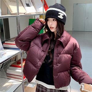 时尚纯色短款洋气加厚保暖羽绒服女冬季潮品图片