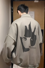 男装卫衣23春秋新款抽象印花开衫外套男生夹克XZ514-2-W6617-P63，男装夹克，星座514-2(原B239)