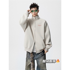 加绒常规P70加绒P80美式潮复古百搭休闲重磅拉链开衫卫衣，男装卫衣，电商D205