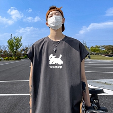 量大优供视频得物直播品质230克夏季纯棉背心无袖T恤WB207，男装背心/马甲，电商A486