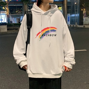 WY2064-P35 加绒款-P40 纯棉连帽卫衣男大码运动帽衫宽松薄外套男图片