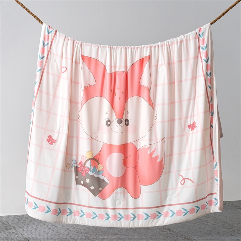 新款数码印花氨纶A类凉感丝夏被夏凉被空调被子，被套/被芯，一起卖家纺