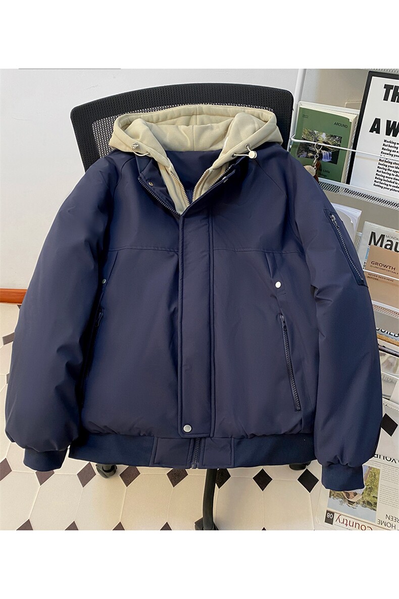 !潮流冬季连帽拉链加绒加厚棉衣情侣撞色棉服外套MY5567-P78,男装棉衣,星座610B-1