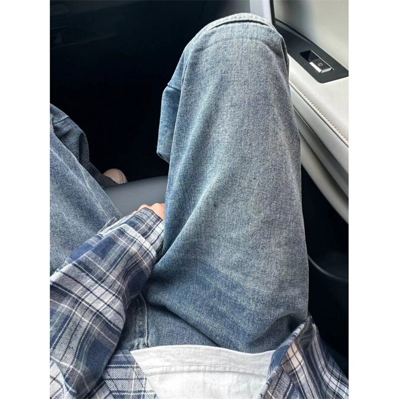 【有货】美式复古拼接牛仔裤男款宽松直筒设计感裤子N726WW-特P50,男装牛仔裤,星座1007（原301D）