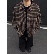 男装复古格纹翻领长袖衬衫春秋季外套个性时尚休闲衬衣潮CB40，男装衬衫，星座1116A-1（原606A）