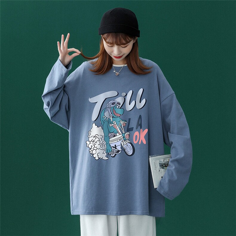 ！2023春季新品潮流行恐龙Fashion长袖T恤潮T115P25控38,男装T恤,A247A