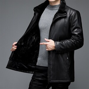 AL28001男式冬季头层绵羊皮水貂内胆派克服皮衣男夹克P1900,男装皮衣,电商B360