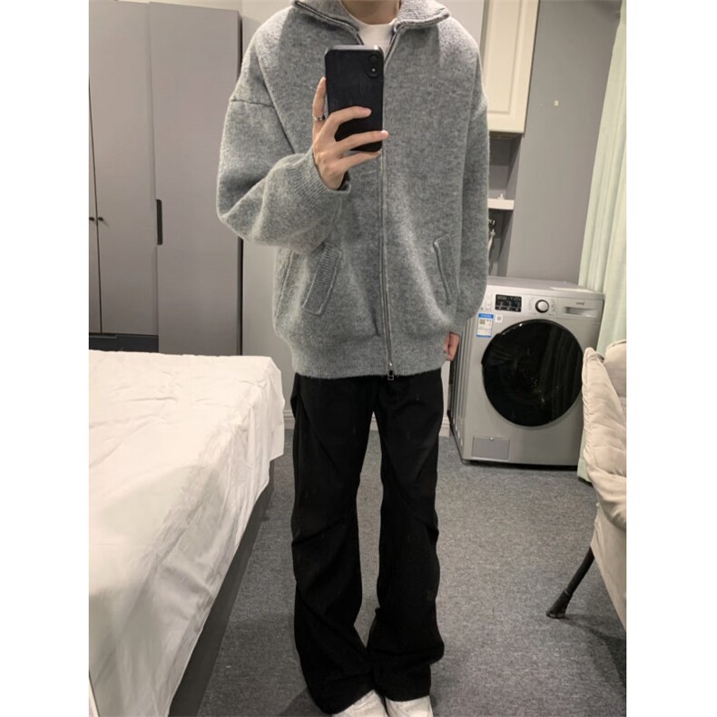 706-1-MY450-P85重磅加厚冬季欧美风立领开衫毛衣慵懒风针织衫,男装针织衫/毛衣,星座706-1
