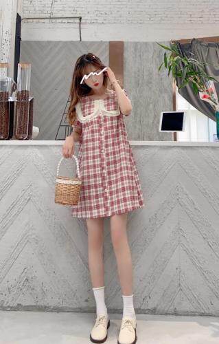 格子连衣裙，女装连衣裙，Linda Jean