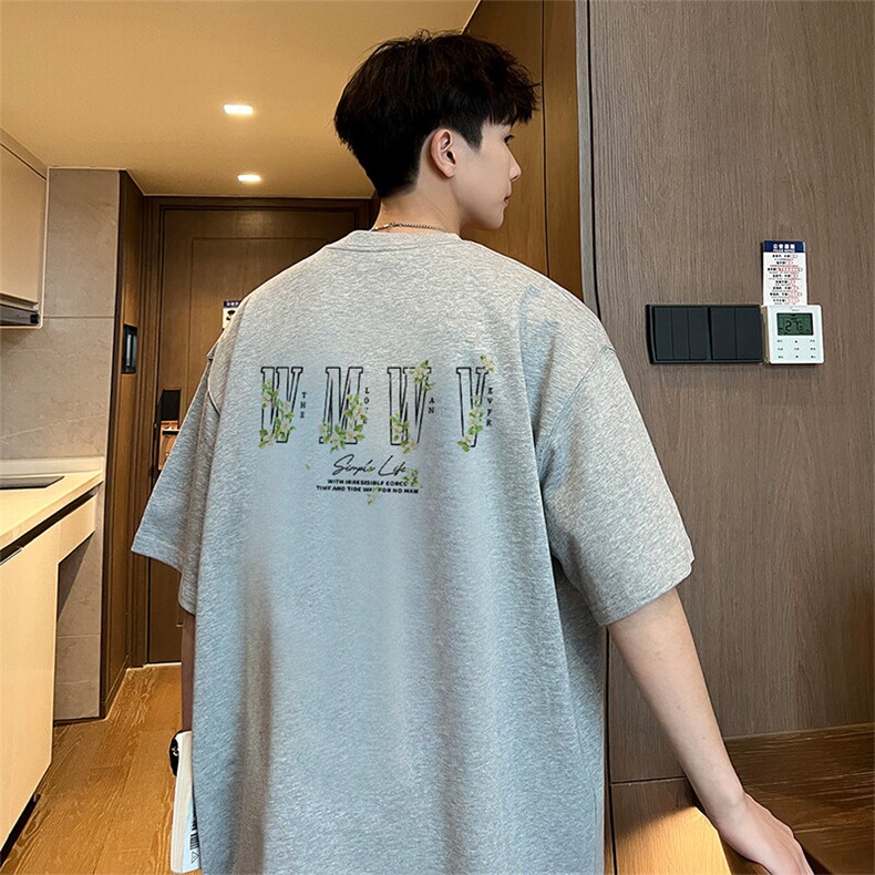 可设48小时发货 支持抖音得物来样二开230克重磅美式短袖t恤MT341图片