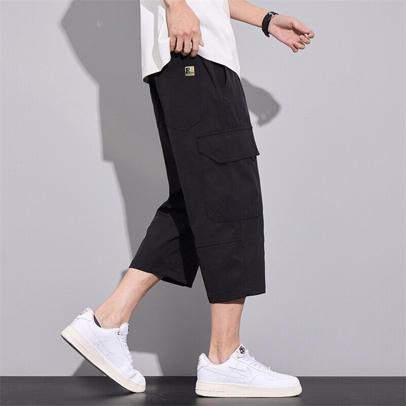 青少年男夏装工装裤短裤薄款过膝宽松休闲七分裤马裤子Z2537-P40，男装牛仔裤，星座509