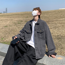牛仔外套男韩版潮流痞子帅高街2023春秋新款ins宽松外套W4780-P58，男装大码男装，星座412-3