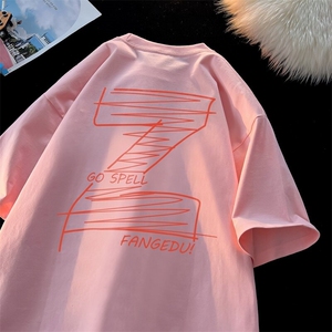 数据款 220克纯棉短袖男大码潮牌印花半袖T恤特批18货号T419图片