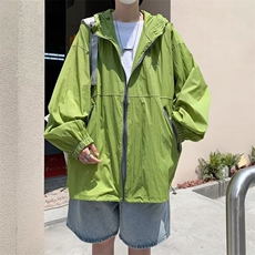 夏季防晒衣文艺连帽(不可脱卸)百搭男潮流气质拉链新款W4816-P37，男装防晒衣，星座412