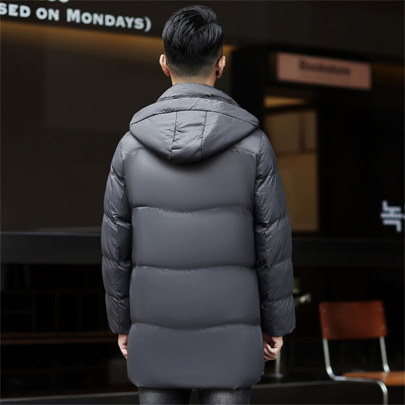 ZMS-M913新款冬季男士白鸭绒羽绒服中长款连帽保暖外套修身大衣,男装羽绒服,电商B360